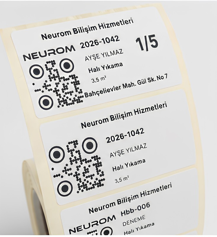 80x40 mm Termal Etiket Rulosu 1. Kalite – 5.000 Adet Barkod ve Kargo Etiketi